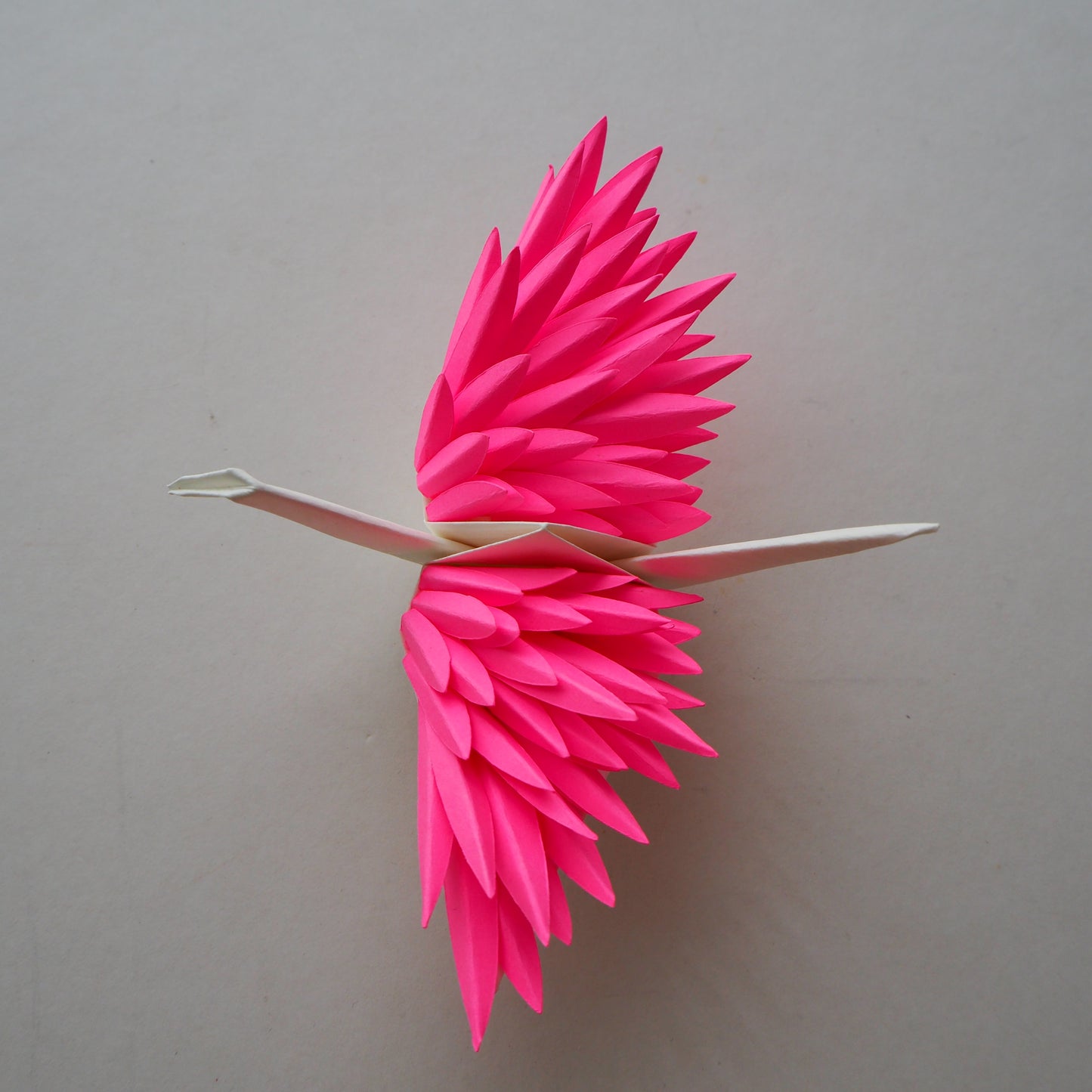 Origami Feathered Crane - Hot Pink
