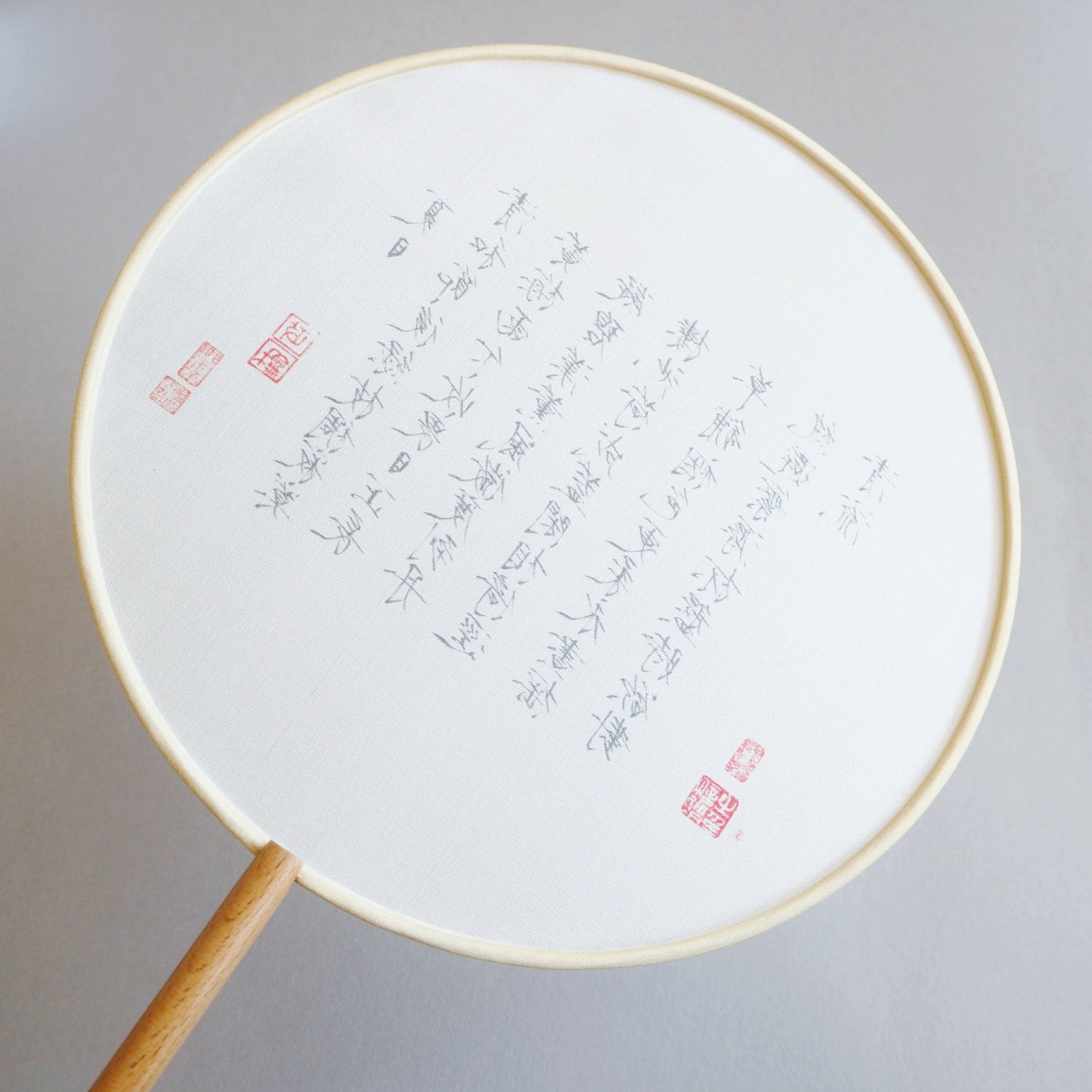 Chinese silk Fan - Crane Body Script - Folding fan - Lavender Home London