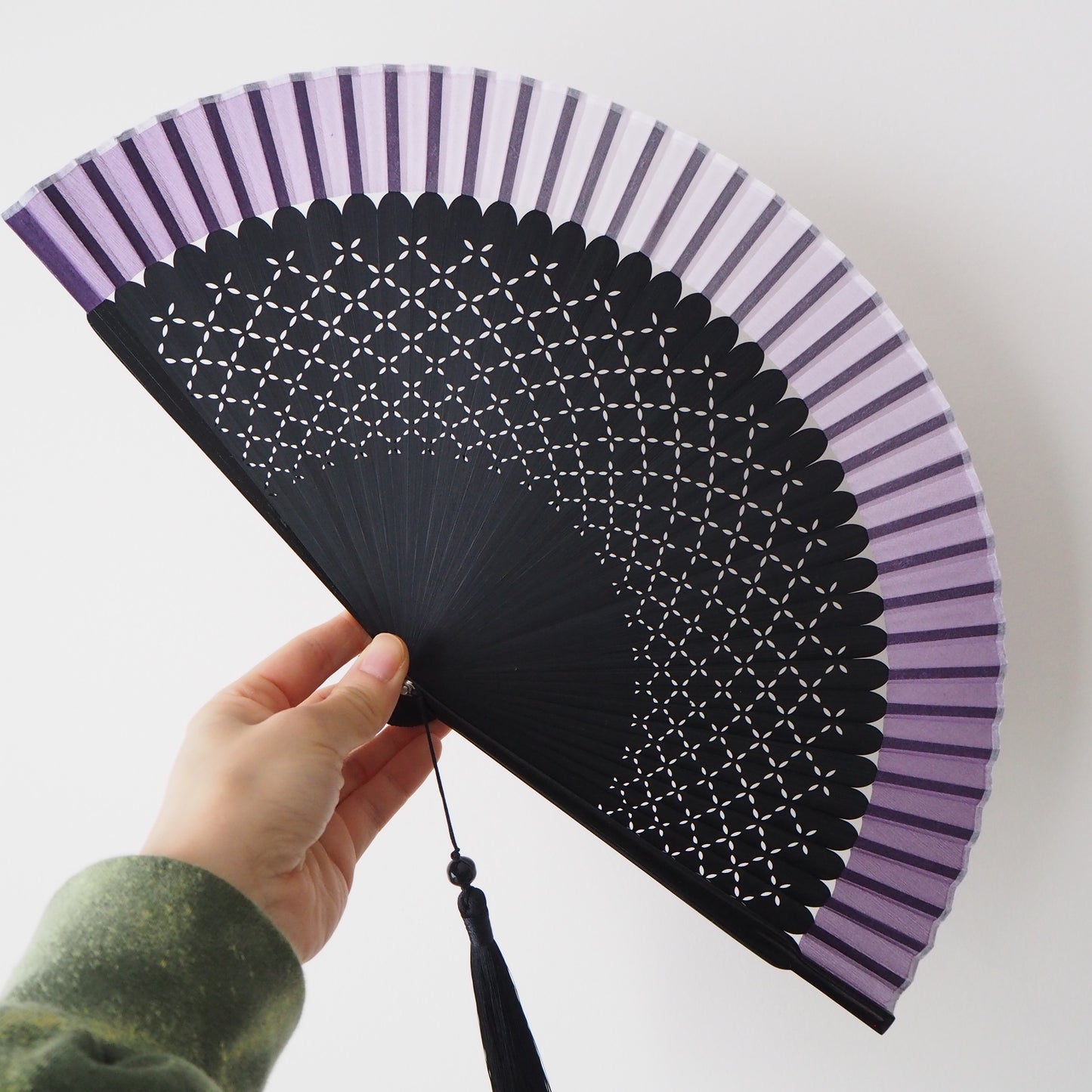 Hand Held Folding Fan - Purple Gradient