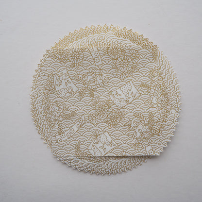Paquete de 20 hojas de papel Yuzen Washi Origami de 14x14 cm HZ-394 - Banderas y olas del mar blanco