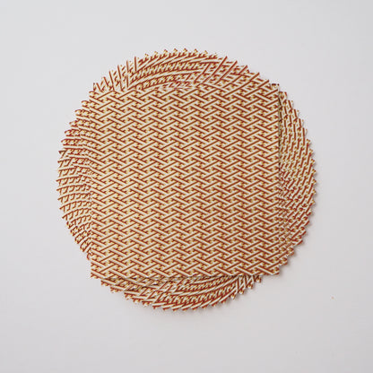 Paquete de 20 hojas de papel para origami Yuzen Washi de 14x14 cm HZ-510 - Sayagata marrón y blanco