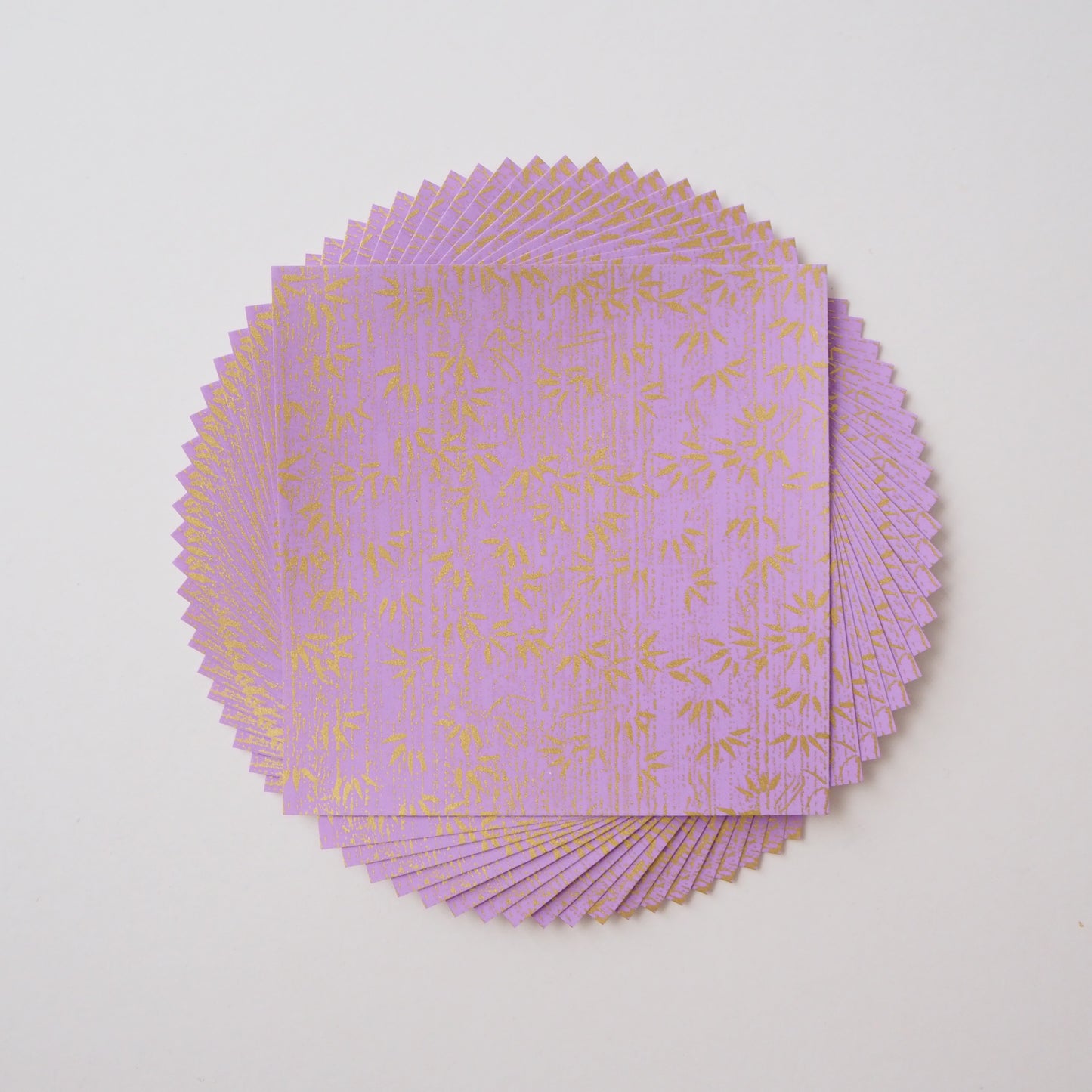 Pack of 20 Sheets 14x14cm Yuzen Washi Origami Paper HZ-438 - Gold Bamboo Iris Purple