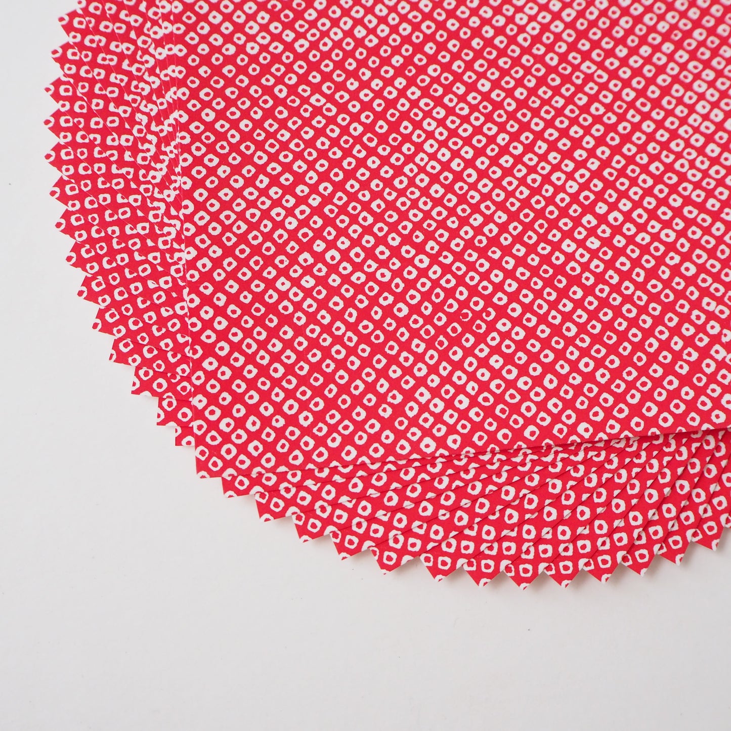 Pack of 20 Sheets 14x14cm Yuzen Washi Origami Paper HZ-450 - Deer's Spots Red