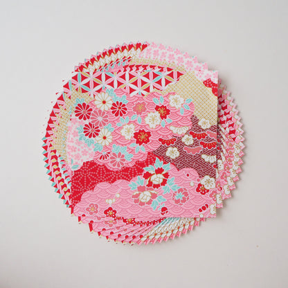Paquete de 20 hojas de papel Yuzen Washi Origami de 14x14 cm HZ-461 - Patrones mixtos en nubes