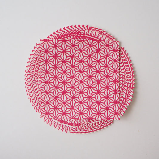 Paquete de 20 hojas de papel Yuzen Washi Origami de 14x14 cm HZ-473 - Hoja de cáñamo burdeos
