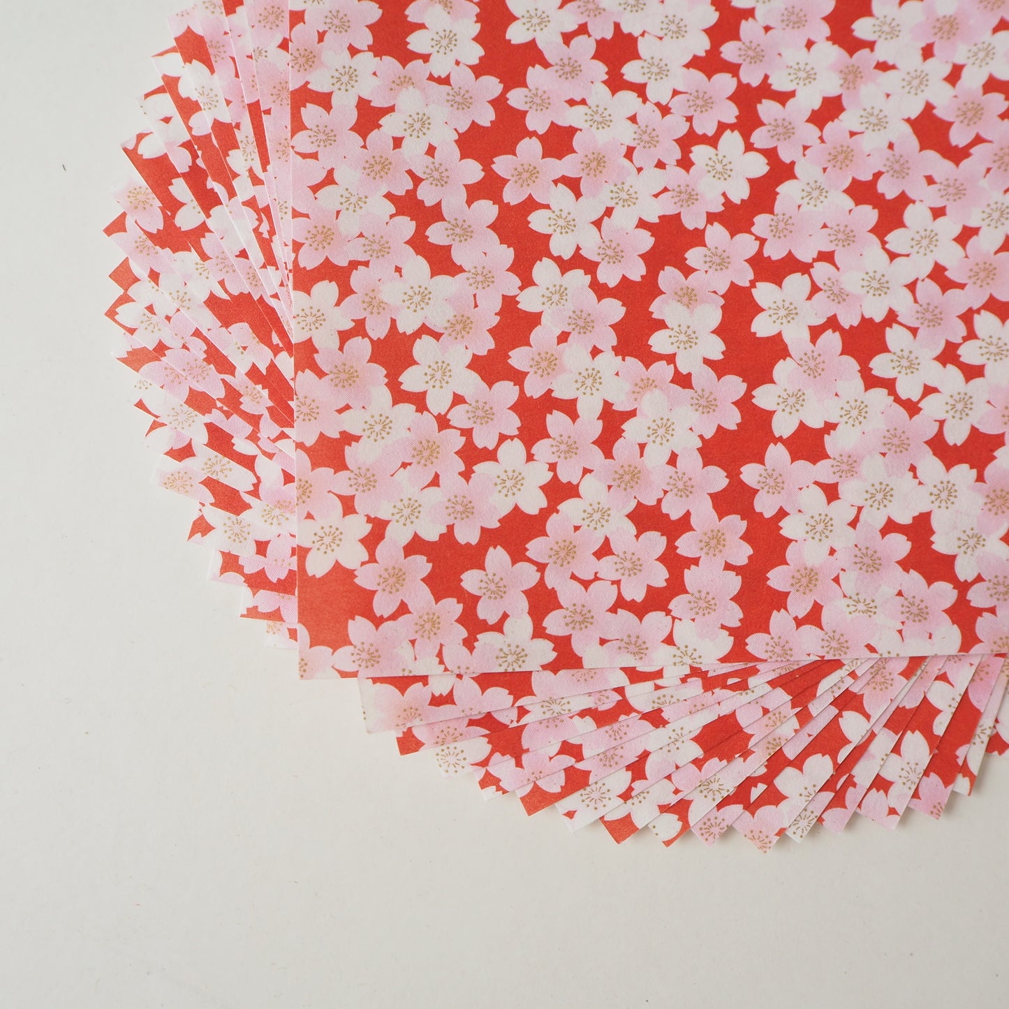 Pack of 20 Sheets 14x14cm Yuzen Washi Origami Paper HZ-247 - Flowery Cherry Blossom
