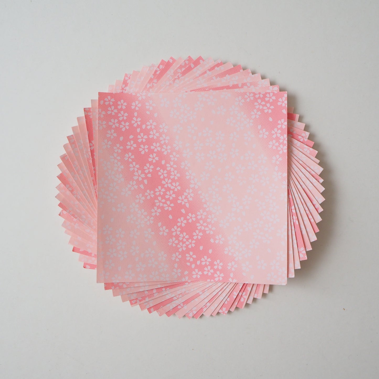 Pack of 20 Sheets 14x14cm Yuzen Washi Origami Paper HZ-121 - Small Cherry Blossom Pink Gradation