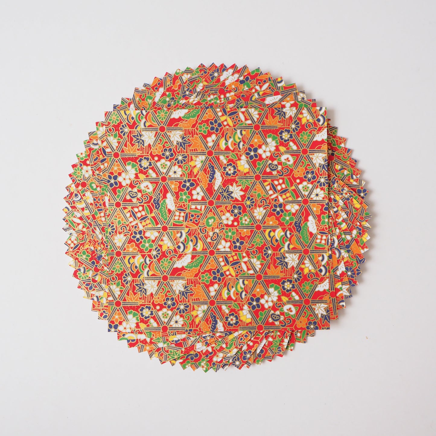 Paquete de 20 hojas de papel Yuzen Washi Origami de 14x14 cm HZ-056 - Hoja de cáñamo festival