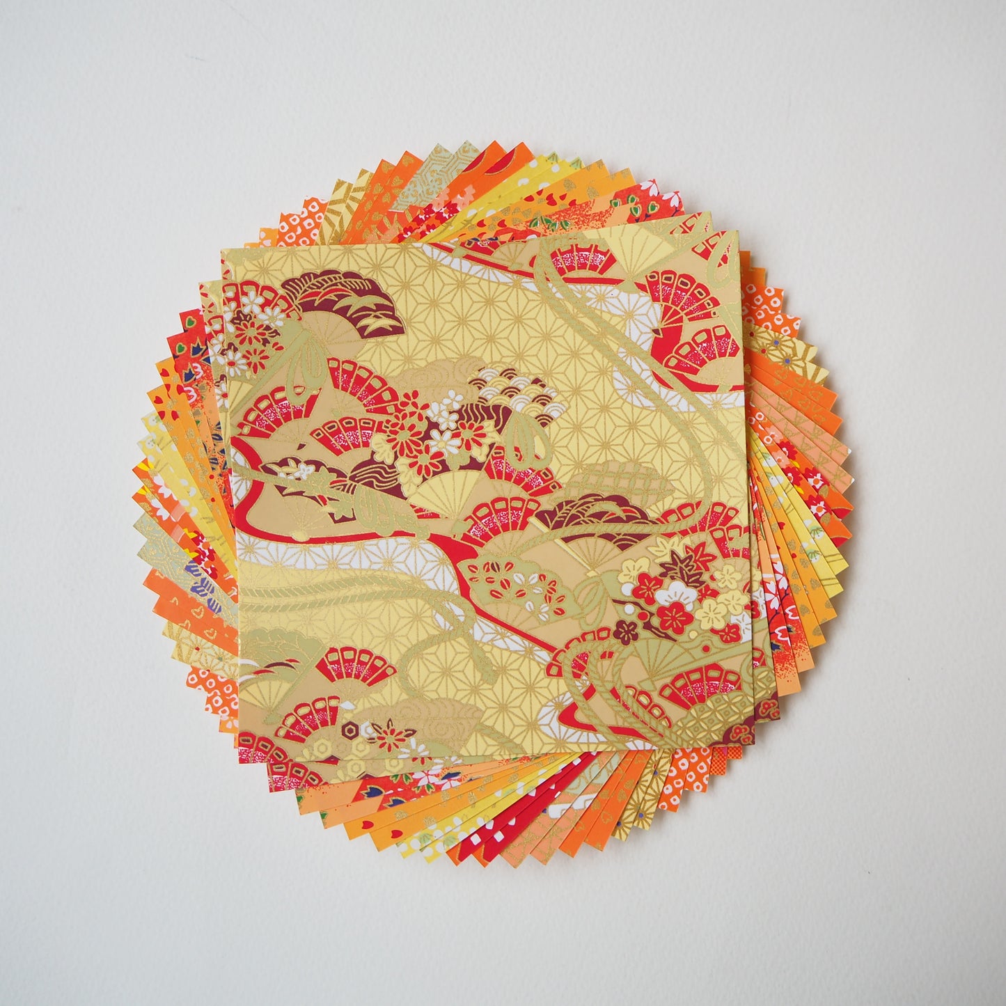 20 Sheets Sunflower Themed Colours Japanese Decorative Yuzen Washi Origami Paper 14x14cm