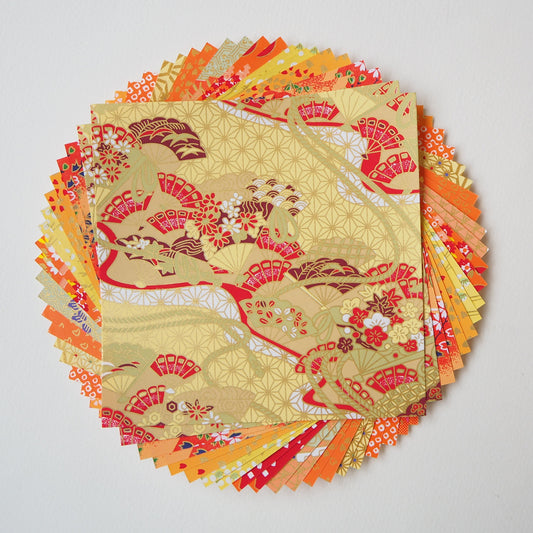 20 Sheets Sunflower Themed Colours Yuzen Washi Origami Paper Mixed Patterns 14x14cm