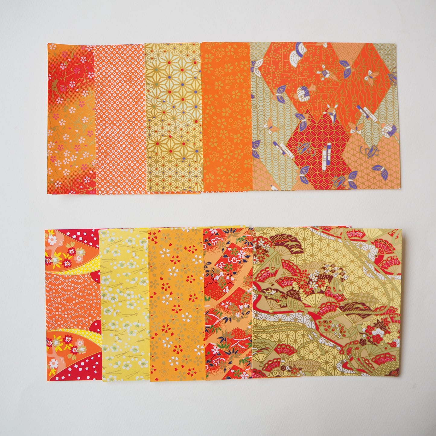 20 Sheets Sunflower Themed Colours Japanese Decorative Yuzen Washi Origami Paper 14x14cm