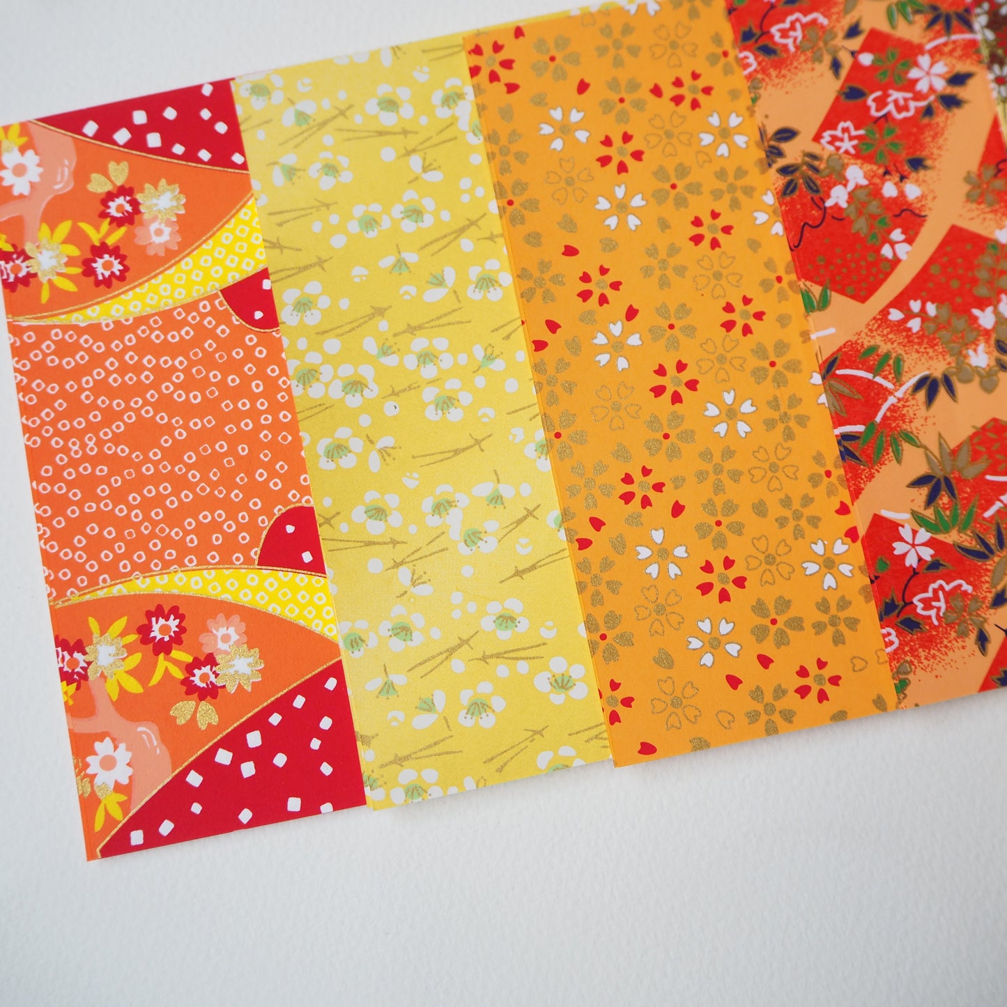 20 Sheets Sunflower Themed Colours Yuzen Washi Origami Paper Mixed Patterns 14x14cm