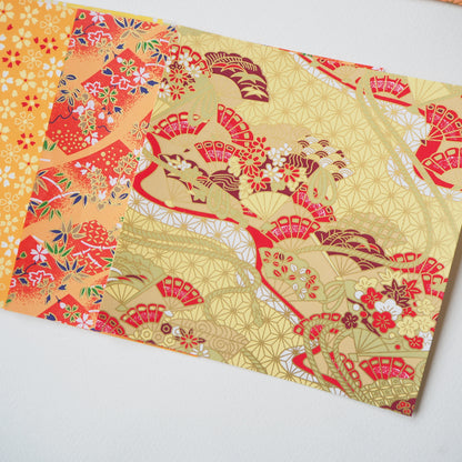 20 Sheets Sunflower Themed Colours Yuzen Washi Origami Paper Mixed Patterns 14x14cm