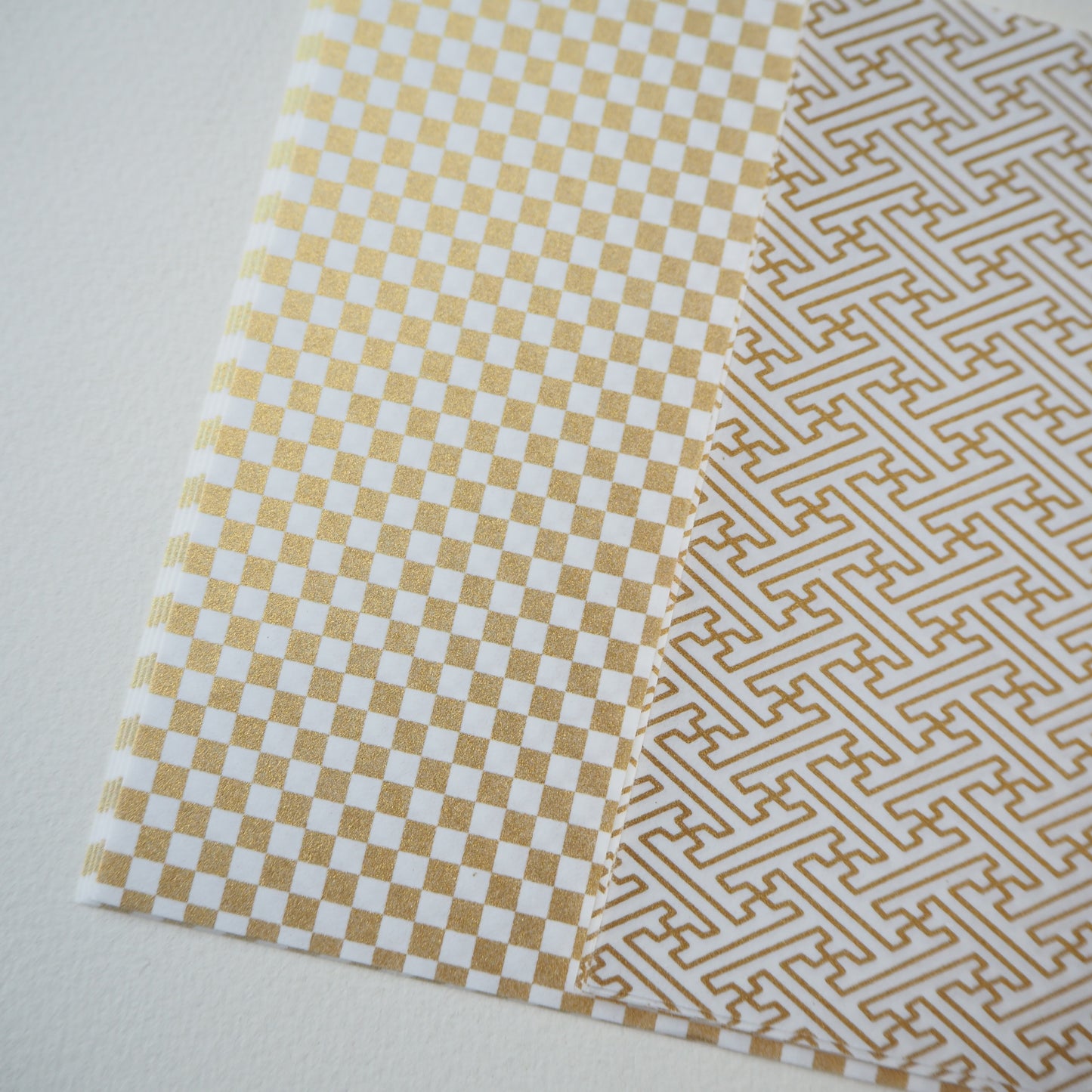 50 Sheets White & Gold Themed Colours Yuzen Washi Origami Paper Patterns 14x14cm