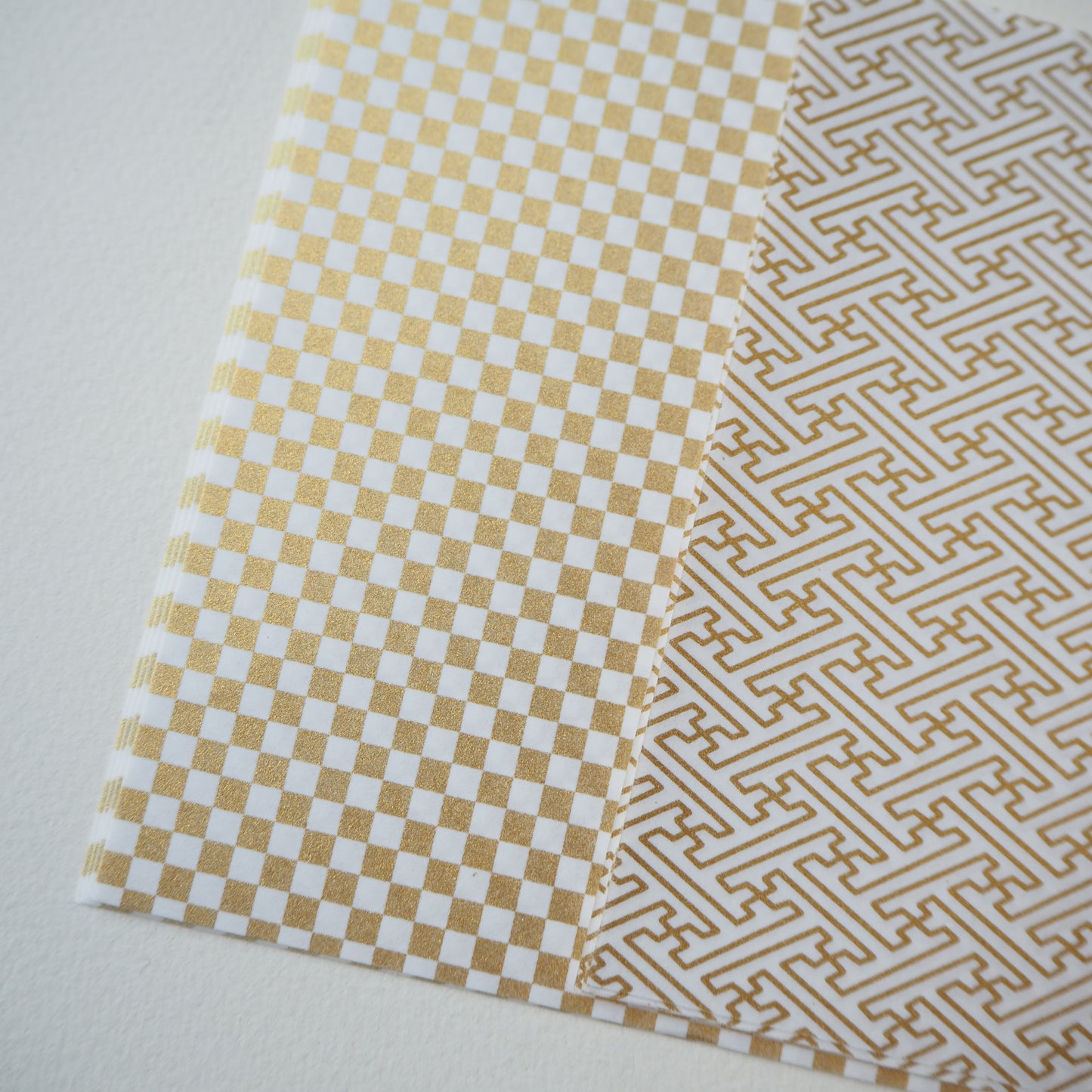 20 Sheets White&Gold Themed Colours Yuzen Washi Origami Paper 14x14cm