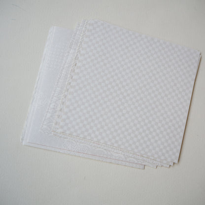 50 Sheets White & Gold Themed Colours Yuzen Washi Origami Paper Patterns 14x14cm