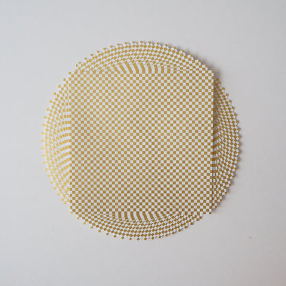 Paquet de 20 feuilles de papier origami Yuzen Washi 14x14 cm HZ-051 - Damier doré (S)