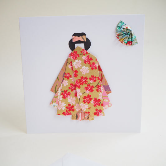 Handmade Kimono Doll Card