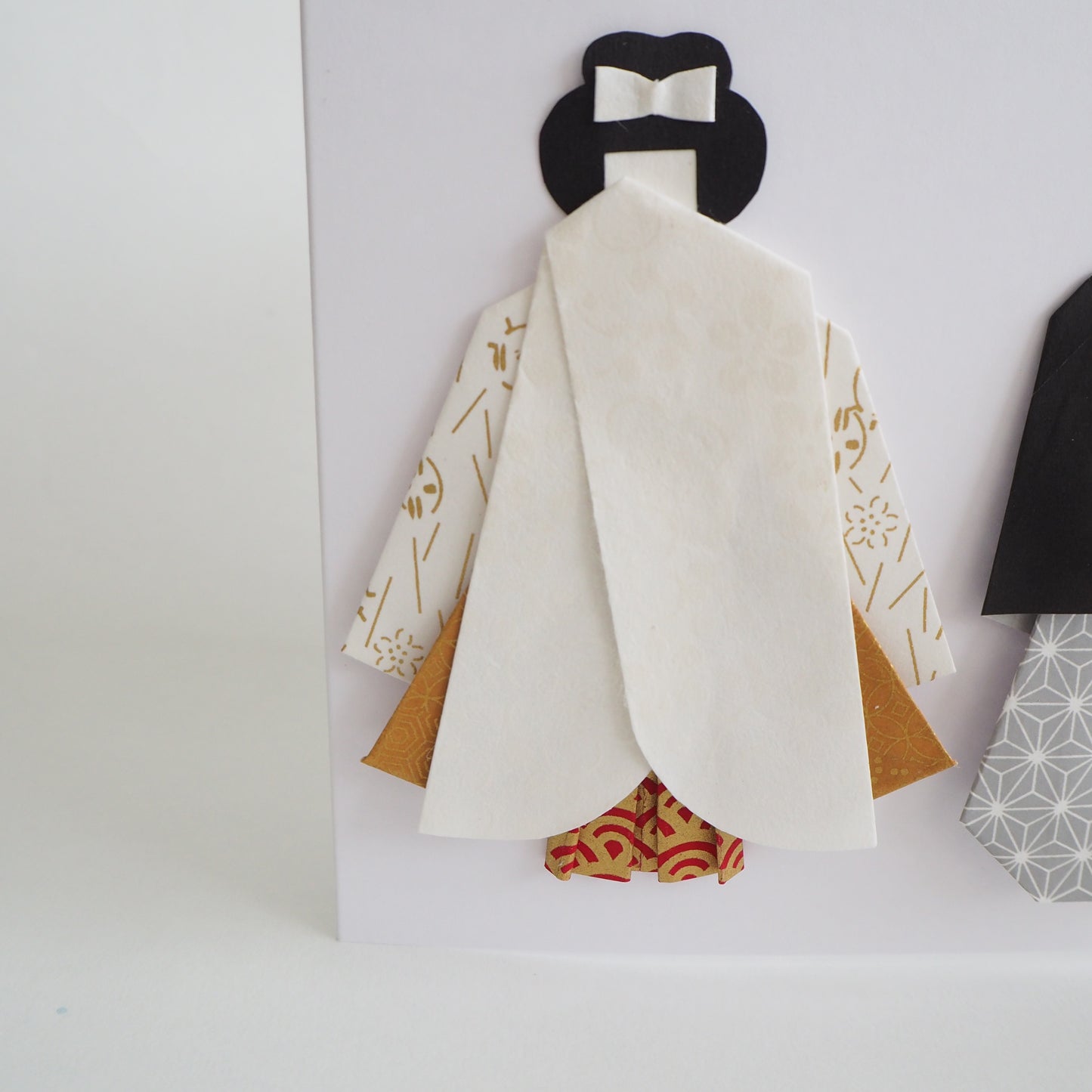 Customisable Handmade Origami Wedding Card - Traditional