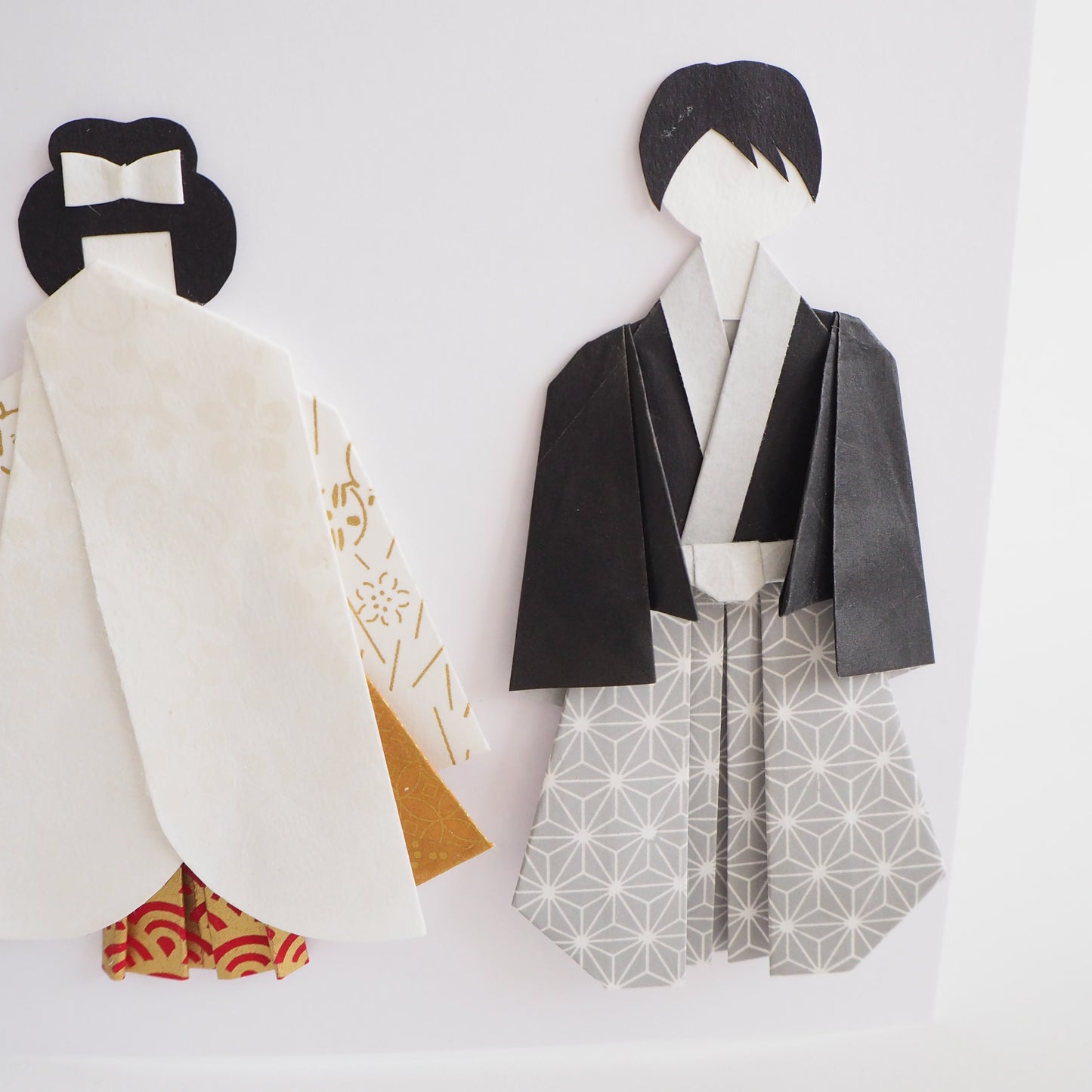 Customisable Handmade Origami Wedding Card - Traditional