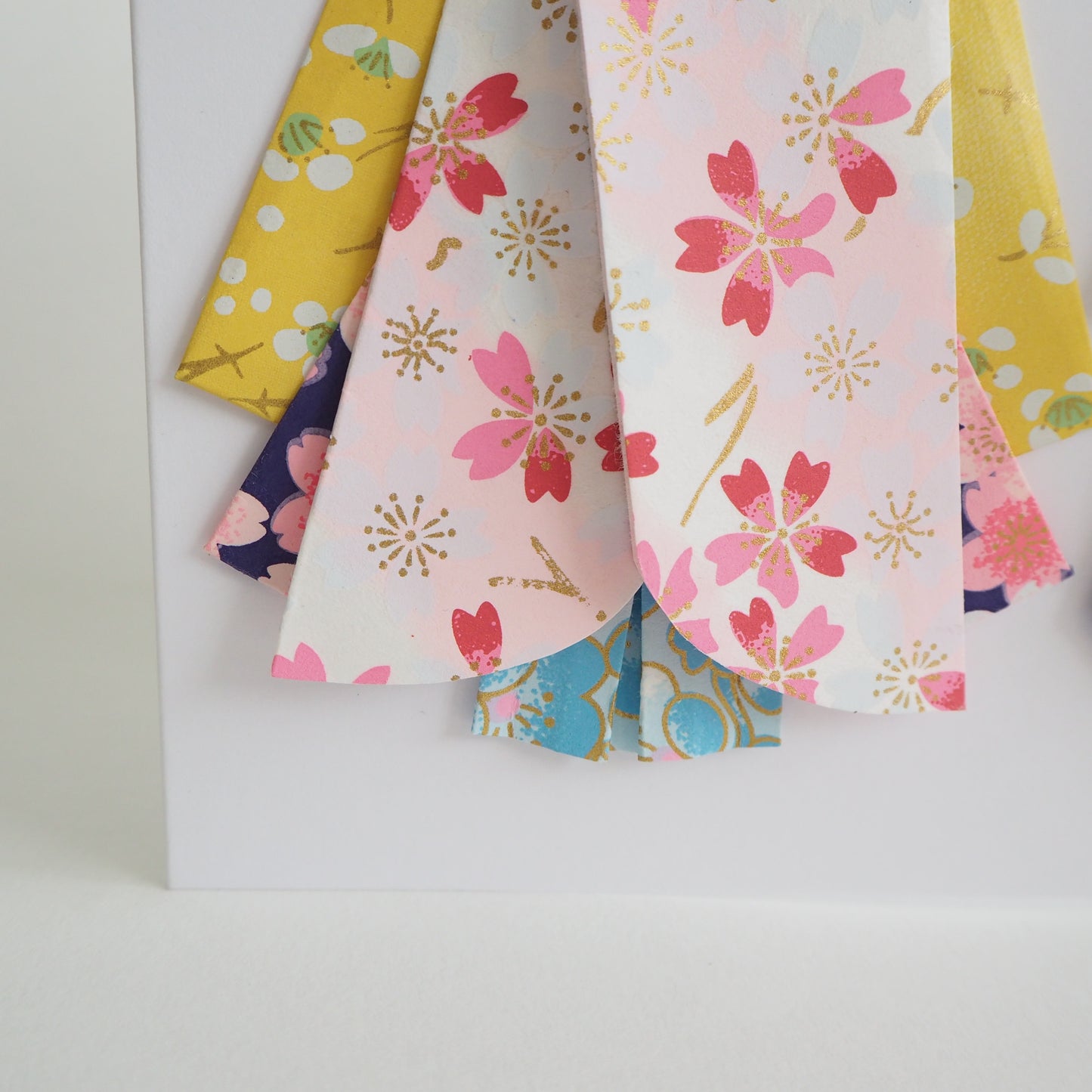 Customisable Handmade Origami Kimono Wedding Card - Floral Romance