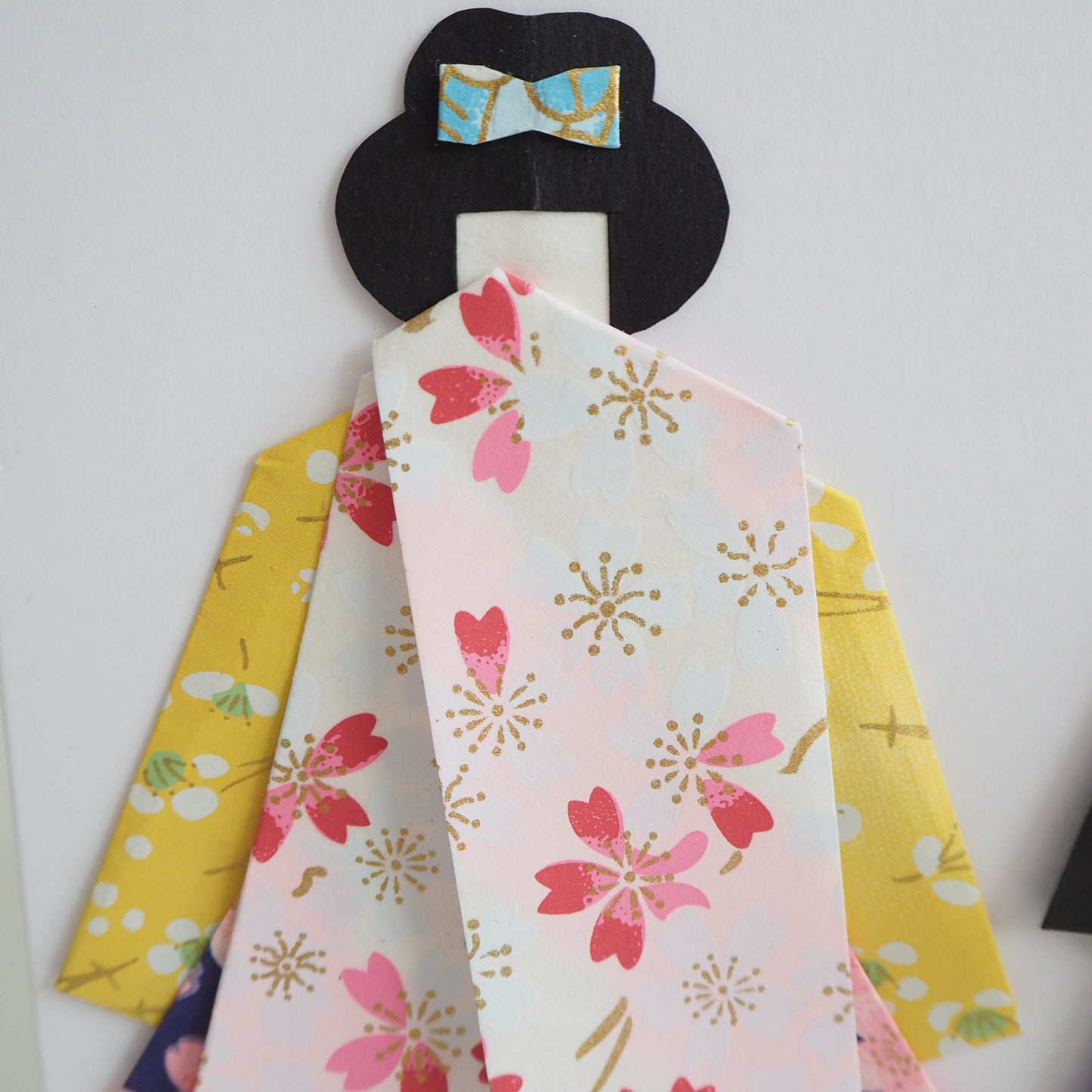 Customisable Handmade Origami Kimono Wedding Card - Floral Romance