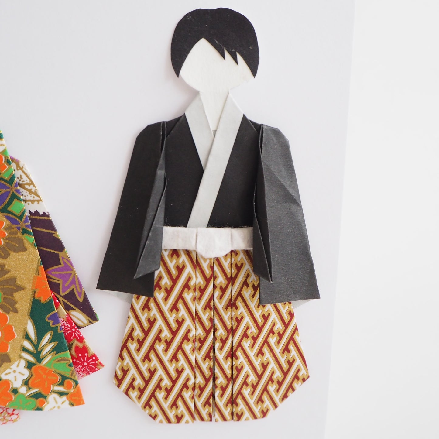 Customisable Handmade Origami Kimono Wedding Card - Autumn