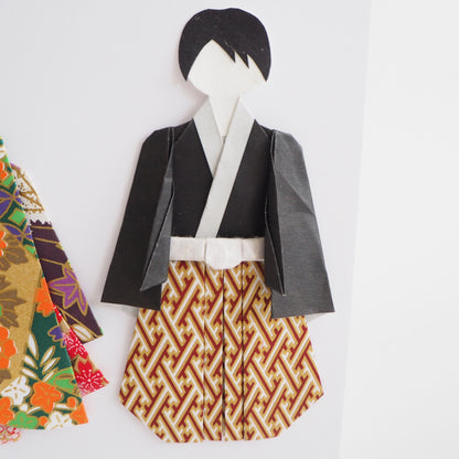 Customisable Handmade Origami Kimono Wedding Card - Autumn