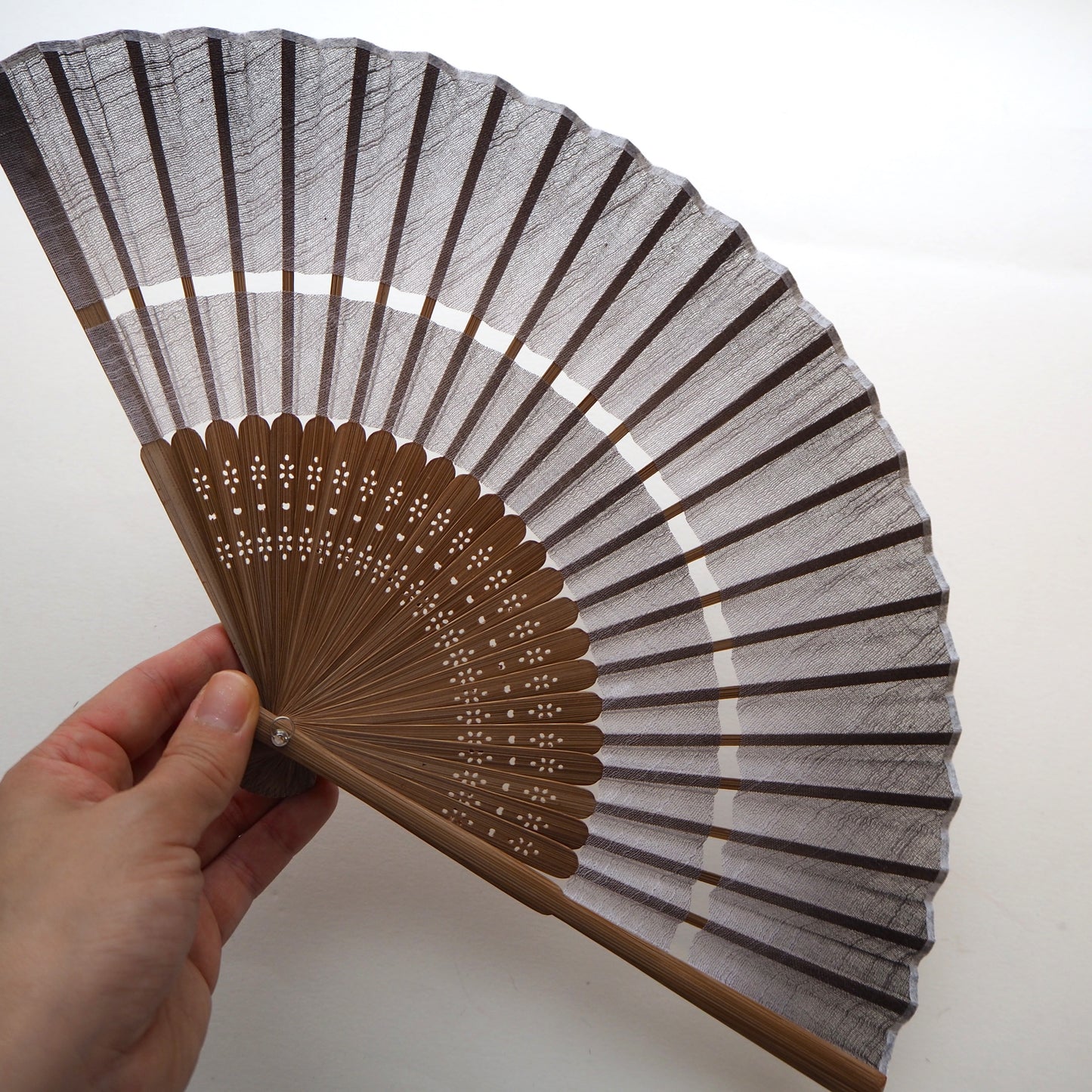 Japanese Hand Held Fan - Purple Grey Gradient - Folding fan - Lavender Home London
