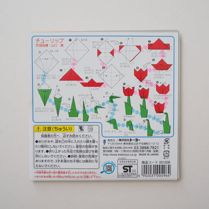 Paquete de 60 hojas de papel para origami multicolor Toyo Education 15x15cm