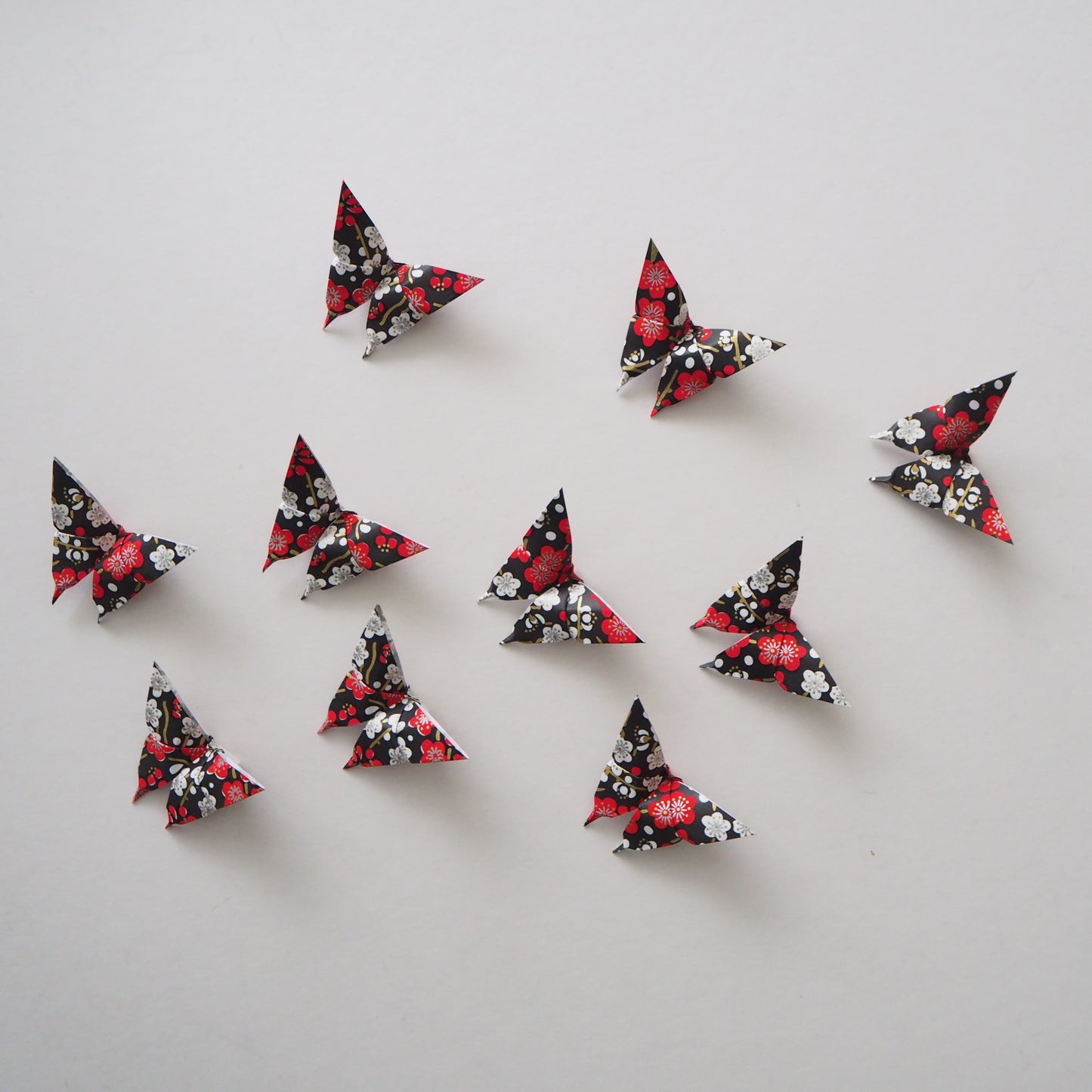 Pack of 10 Halloween Yuzen Washi Origami Paper Butterflies - Small