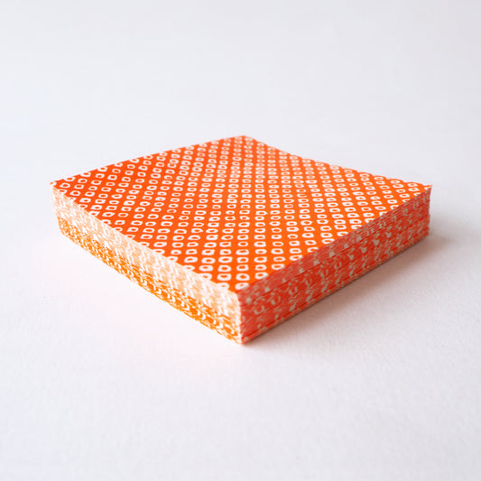 Pack of 100 Sheets 7x7cm Yuzen Washi Origami Paper  HZ-020 - Deer's Spots Orange - washi paper - Lavender Home London