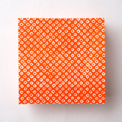 Pack of 100 Sheets 7x7cm Yuzen Washi Origami Paper  HZ-020 - Deer's Spots Orange - washi paper - Lavender Home London