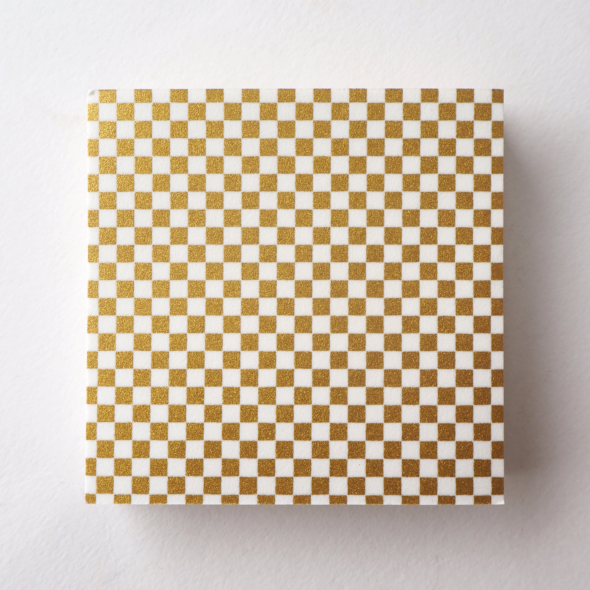 Pack of 100 Sheets 7x7cm Yuzen Washi Origami Paper HZ-051 - Gold Checkerboard (S) - washi paper - Lavender Home London