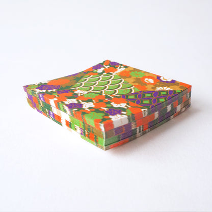 Pack of 100 Sheets 7x7cm Yuzen Washi Origami Paper HZ-053 - Mixed Patterns Secondary Colour - washi paper - Lavender Home London