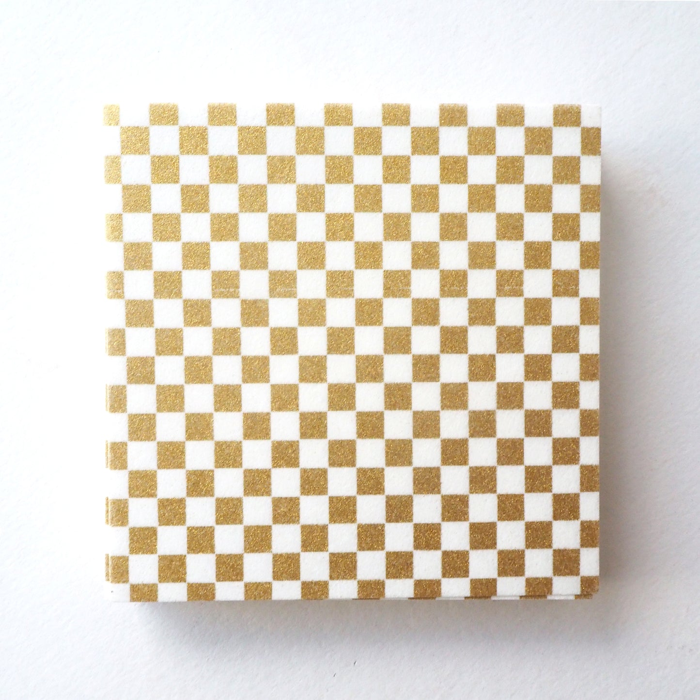 Pack of 100 Sheets 7x7cm Yuzen Washi Origami Paper HZ-074 - Gold Checkerboard (L) - washi paper - Lavender Home London