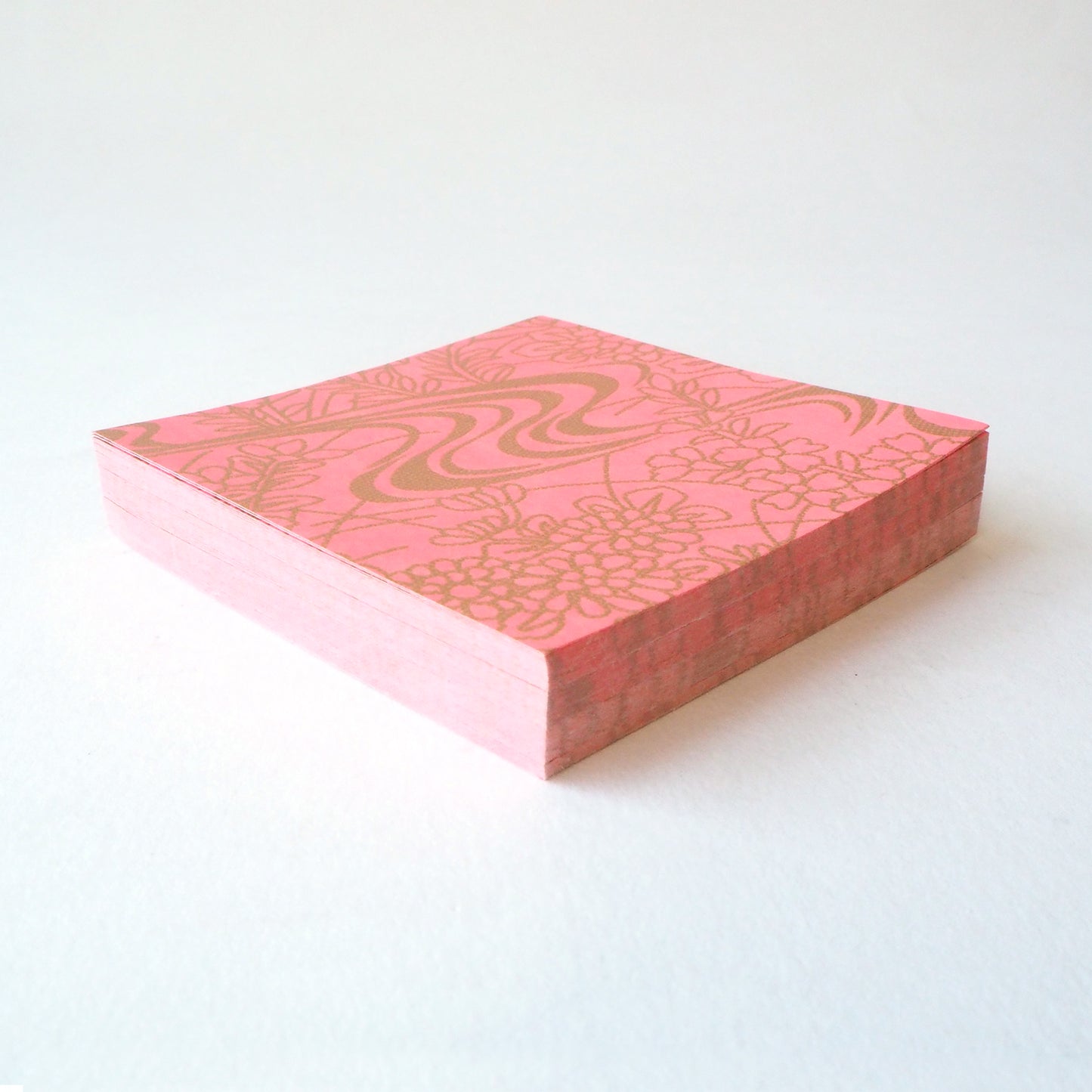 Pack of 100 Sheets 7x7cm Yuzen Washi Origami Paper HZ-085-2 - Pink Flowing Water Garden - washi paper - Lavender Home London