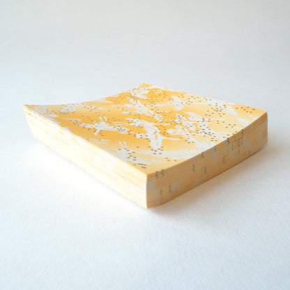 Pack of 100 Sheets 7x7cm Yuzen Washi Origami Paper  HZ-091 - Cranes Sunny Yellow - washi paper - Lavender Home London
