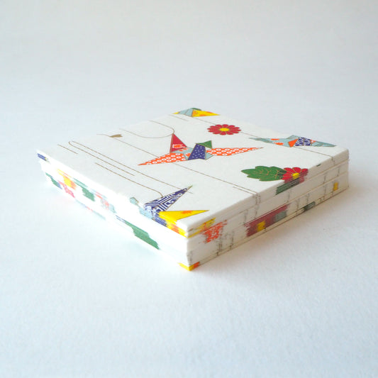 Pack of 100 Sheets 7x7cm Yuzen Washi Origami Paper HZ-101 - Origami Cranes White (L) - washi paper - Lavender Home London