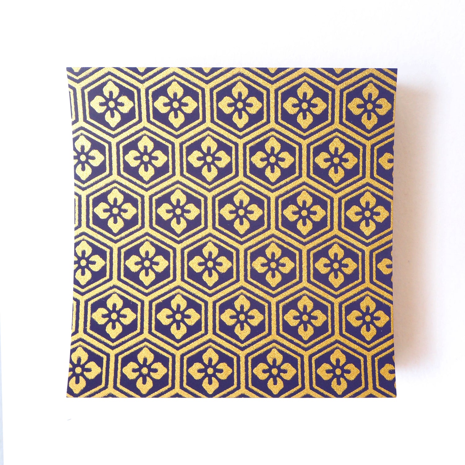 Pack of 100 Sheets 7x7cm Yuzen Washi Origami Paper HZ-106 - Purple Gold Tortoiseshell Diamond Flower - washi paper - Lavender Home London