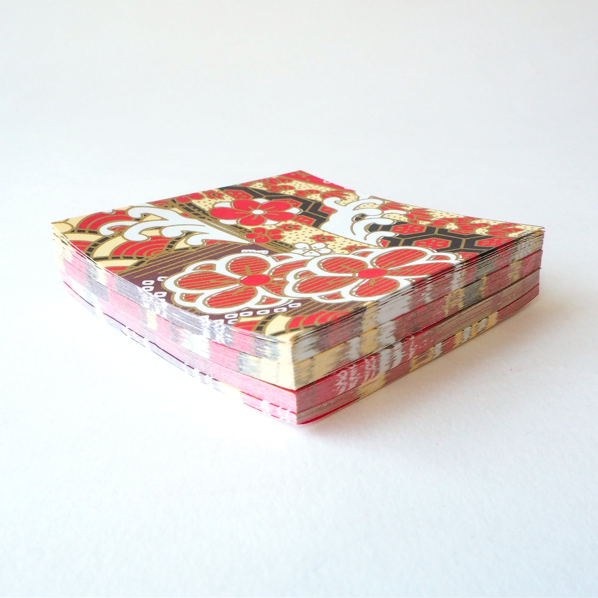 Pack of 100 Sheets 7x7cm Yuzen Washi Origami Paper HZ-119 - Gorgeous Red - washi paper - Lavender Home London
