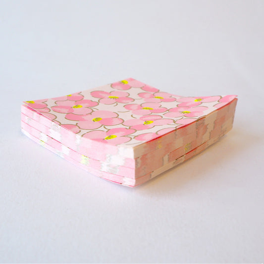 Pack of 100 Sheets 7x7cm Yuzen Washi Origami Paper HZ-123 - Candy Pink Flowery Plum Flowers - washi paper - Lavender Home London