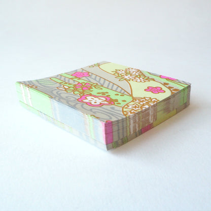 Pack of 100 Sheets 7x7cm Yuzen Washi Origami Paper  HZ-160 - Early Spring River - washi paper - Lavender Home London