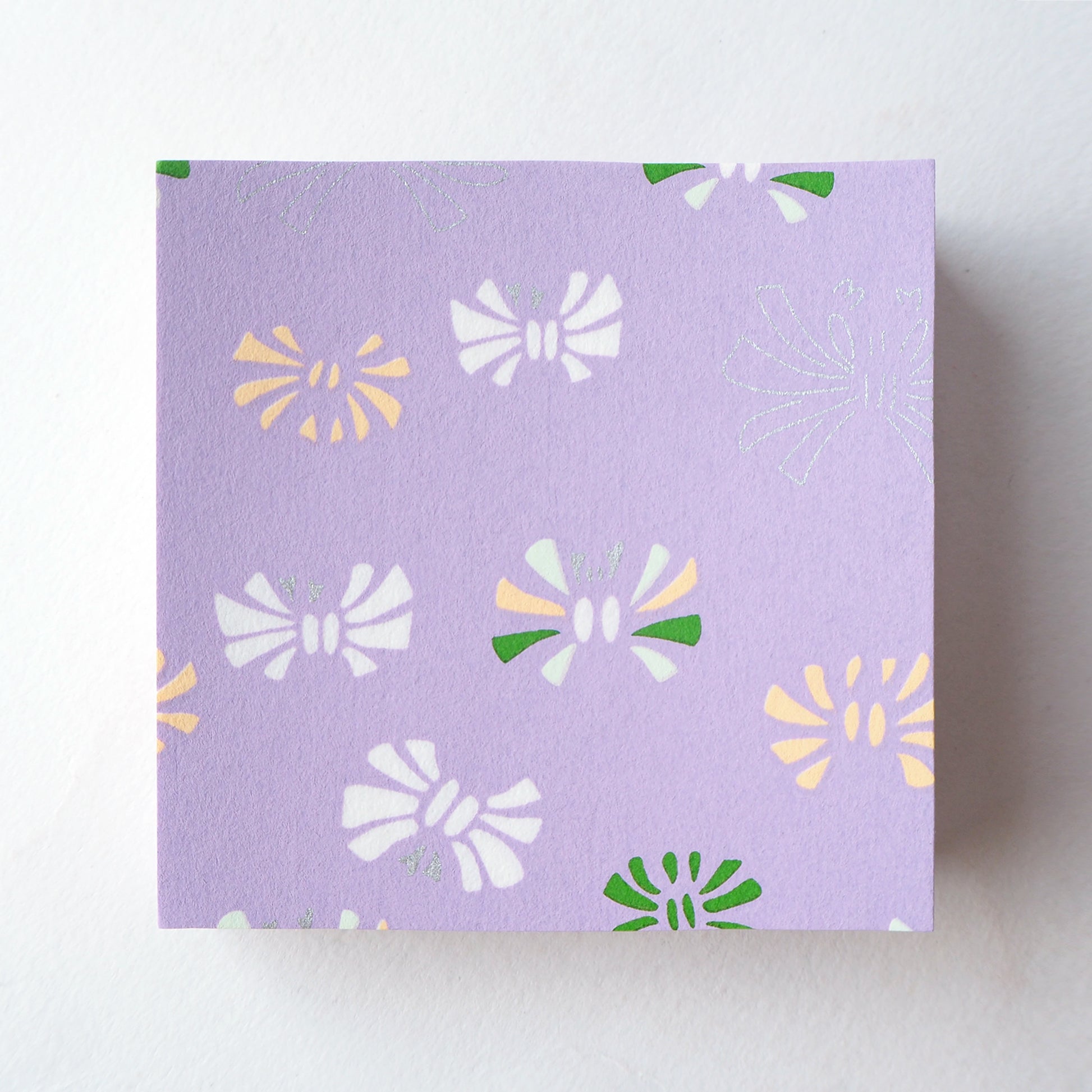 Pack of 100 Sheets 7x7cm Yuzen Washi Origami Paper HZ-173 - Ribbons Lavender - washi paper - Lavender Home London