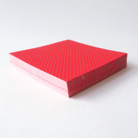 Pack of 100 Sheets 7x7cm Yuzen Washi Origami Paper HZ-281 - Small Polka Dot Burgundy - washi paper - Lavender Home London