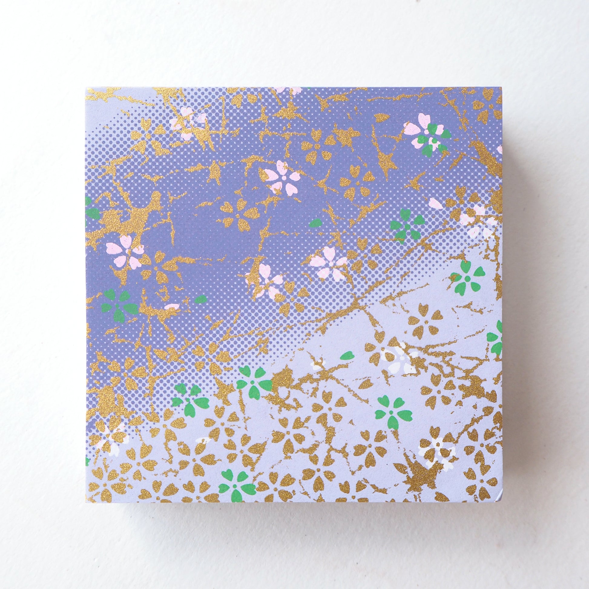 Pack of 100 Sheets 7x7cm Yuzen Washi Origami Paper HZ-306 - Small Cherry Blossom Purple Gradation - washi paper - Lavender Home London