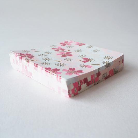 Pack of 100 Sheets 7x7cm Yuzen Washi Origami Paper HZ-334 - Cutie Cherry Blossom Pink - washi paper - Lavender Home London