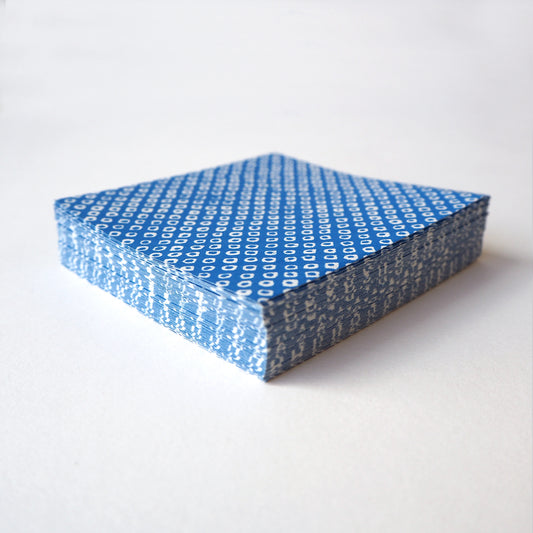 Pack of 100 Sheets 7x7cm Yuzen Washi Origami Paper HZ-352 - Deer's Spots Blue - washi paper - Lavender Home London