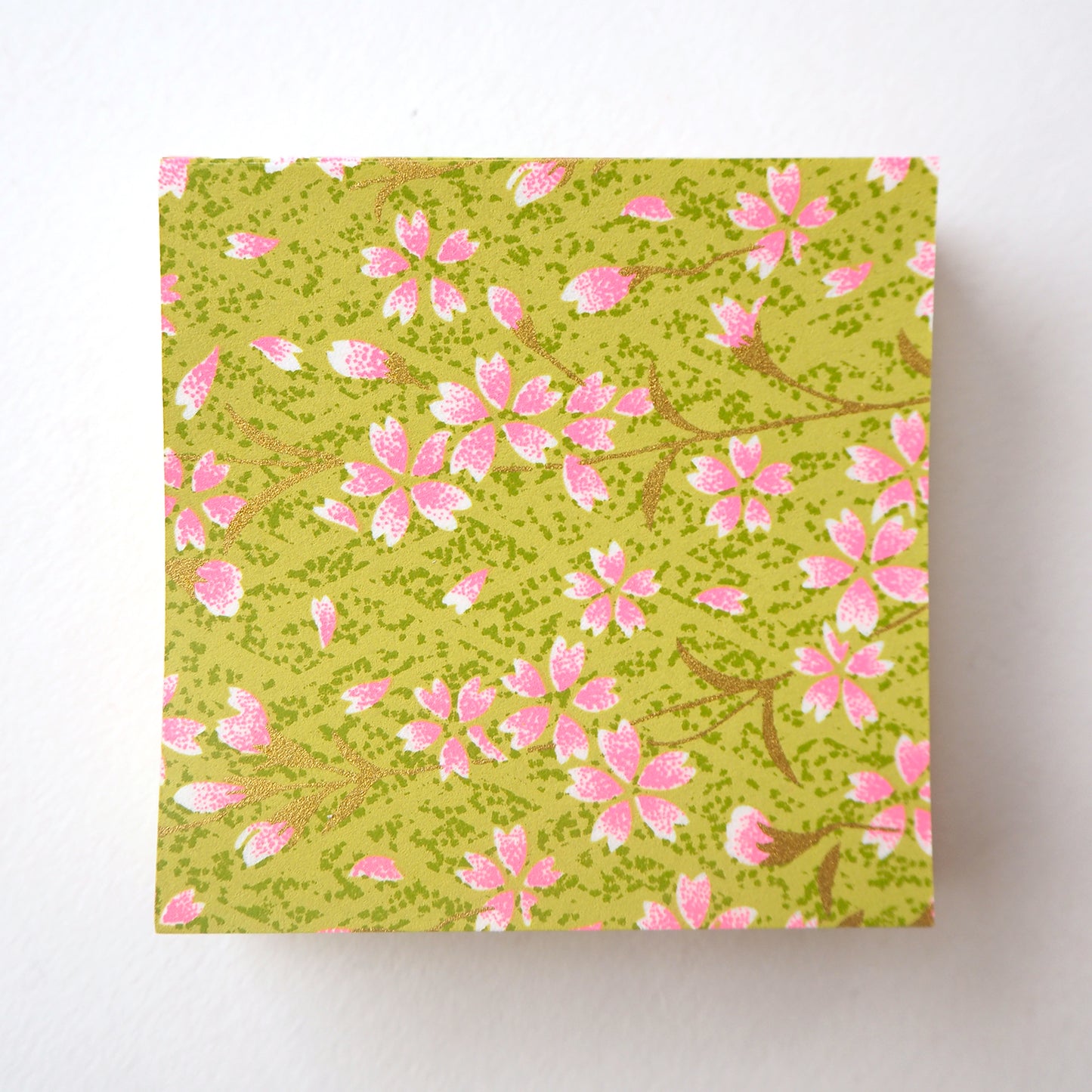 Pack of 100 Sheets 7x7cm Yuzen Washi Origami Paper HZ-379 - Pink Cherry Blossom Matcha - washi paper - Lavender Home London