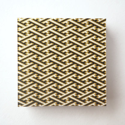 Pack of 100 Sheets 7x7cm Yuzen Washi Origami Paper HZ-385 - Black & White Sayagata - washi paper - Lavender Home London
